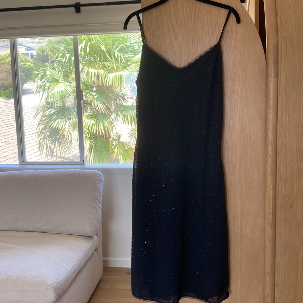 Betsey Johnson Vintage Beaded Evening Slip Dress Size L